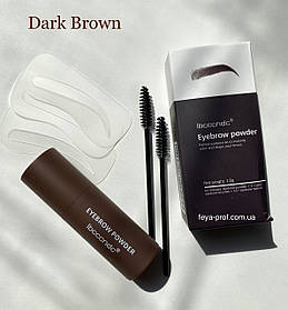 Штамп-пудра с трафаретом для макіяжу брів №3 Dark Brown