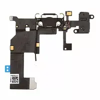 Нижній шлейф зарядки iPhone 5 з роз'ємом навушників і мікрофоном Original Black