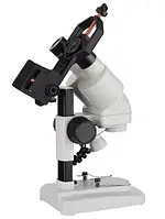 Микроскоп AmScope бинокулярный SE120Z-TMD с держателем для смартфона и дискретной регулировкой кратности до