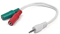 Аудио разветвитель Cablexpert mini Jack 3.5mm M/2xF white (CCA-417W)