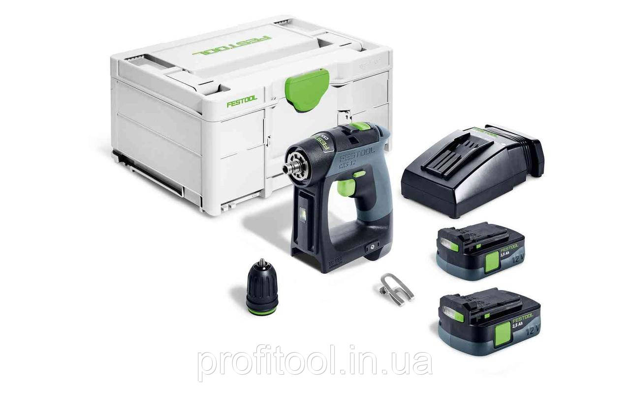 Акумуляторний дриль-шуруповерт FESTOOL CXS 12 2,5-Plus, безщітковий двигун EC-TEC (576864)