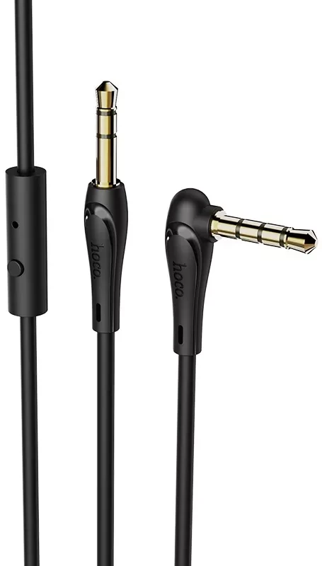 Аудіо кабель, з мікрофоном Hoco UPA15 AUX mini Jack 3.5mm M/M Cable 1 м black