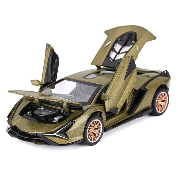 Машинка Lamborghini Sian моделька іграшка металева колекційна 15 см Оливковий (58005)