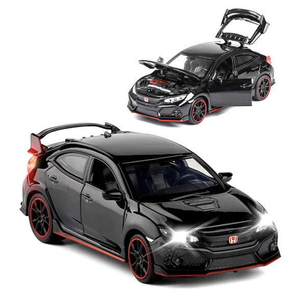 Машинка Honda Civic Type-R моделька іграшка металева колекційна 15 см Чорний (59446)
