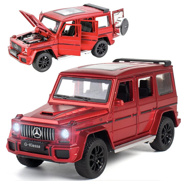 Машинка іграшка Mercedes Gelandewagen моделька металева колекційна 16 см Бордовий (60115)