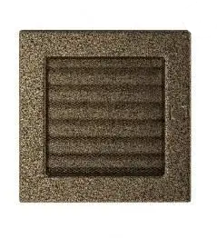 Вентиляційна решітка для каміна Kratki 17х17 см чорно-золота з жалюзі 17CSX