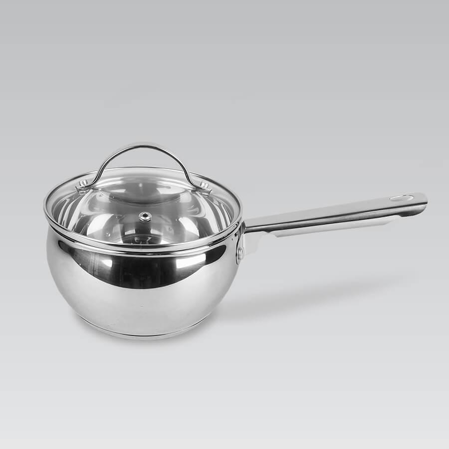 Ковш кухонний Maestro MR-3516-16S, 1.5 л, 16 см, з нержавіючої сталі з кришкою, для всіх типів плит, фото 1