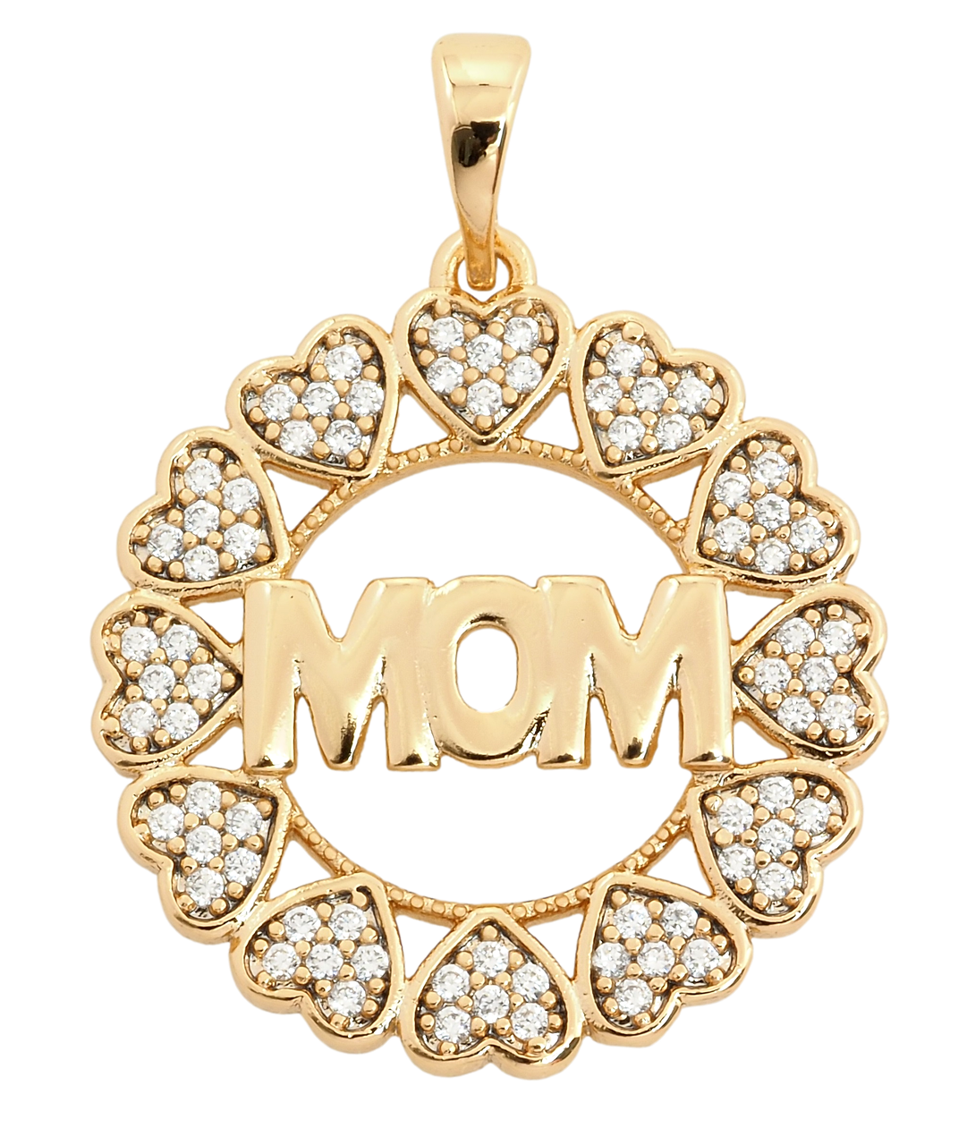 Кулон Xuping Позолота 18K "Віночок із сердець з написом Мама" для ланцюжка до 5мм