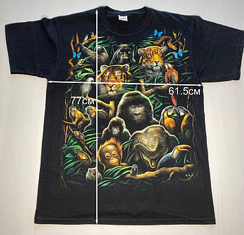 3d футболка Маунтин із зображенням тропічних тварин, Футболка The Mountain — розмір 61*77 см, США