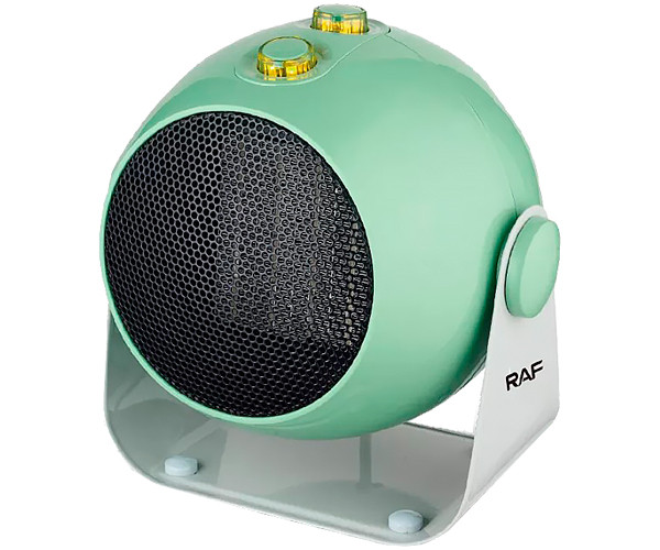 Тепловентилятор керамічний (дуйка) побутовий напольний/настільний для дому та офісу 3 режими RAF R1186G 1800W зелений, фото 1