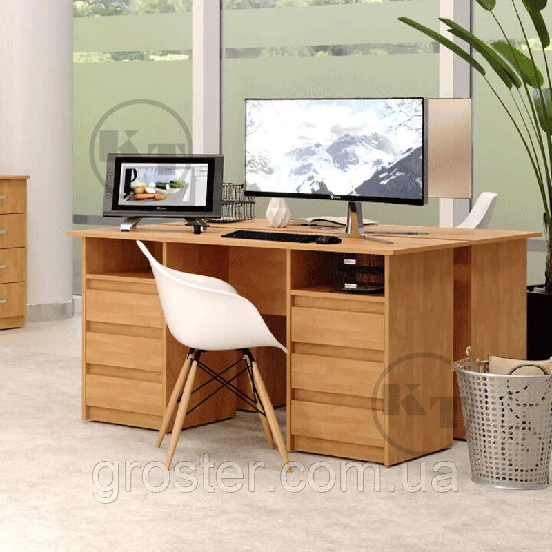 Великий письмовий стіл Декан-3 на 6 висувних шухляд, фото 1