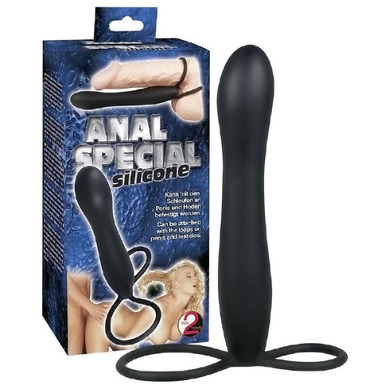 Анальний фалолос-насадка для подвійного проникнення Anal Special silicone