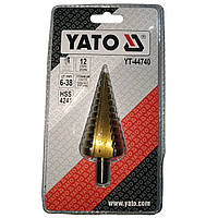 Ступенчатое конусное сверло по металлу YATO HSS 4241, 6-38 мм, L= 105 мм