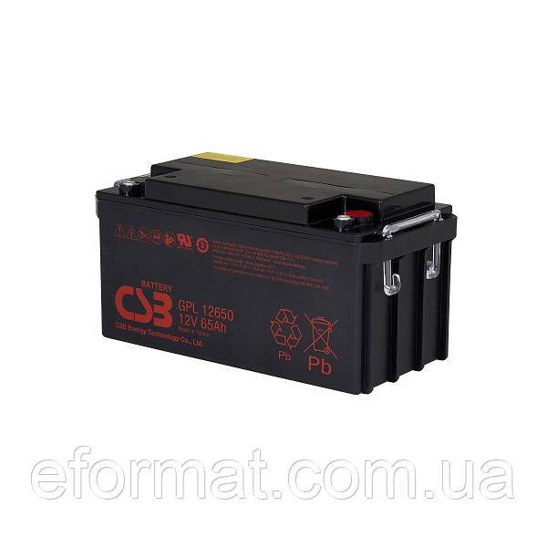 Акумуляторна батарея CSB GPL12650, 12 V 65 Ah (350х166х174мм), Q1