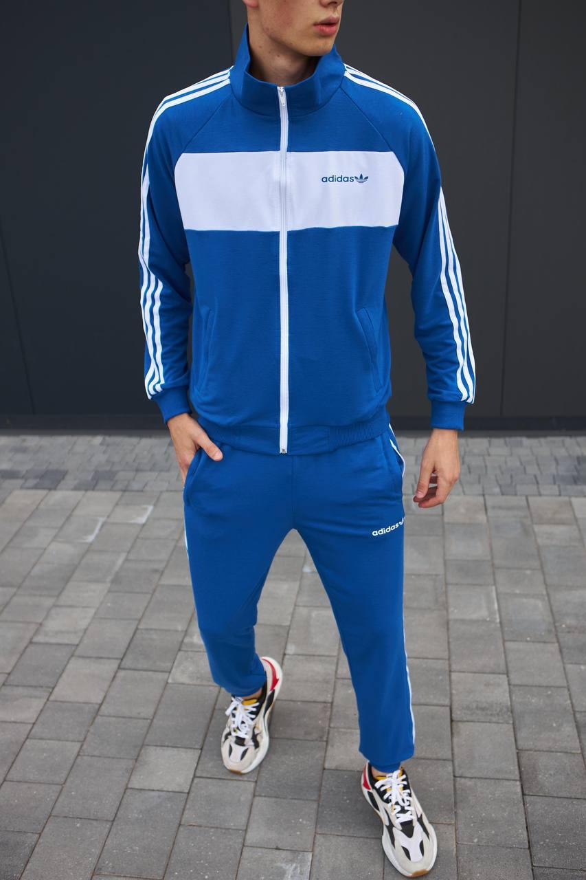 Спортивний костюм чоловічий Adidas весняний осінній літній кофта штани адідас синій, фото 1