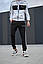 Спортивний костюм чоловічий Adidas весняний осінній олімпійка штани адідас чорний-білий, фото 4