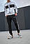 Спортивний костюм чоловічий Adidas весняний осінній олімпійка штани адідас чорний-білий, фото 3