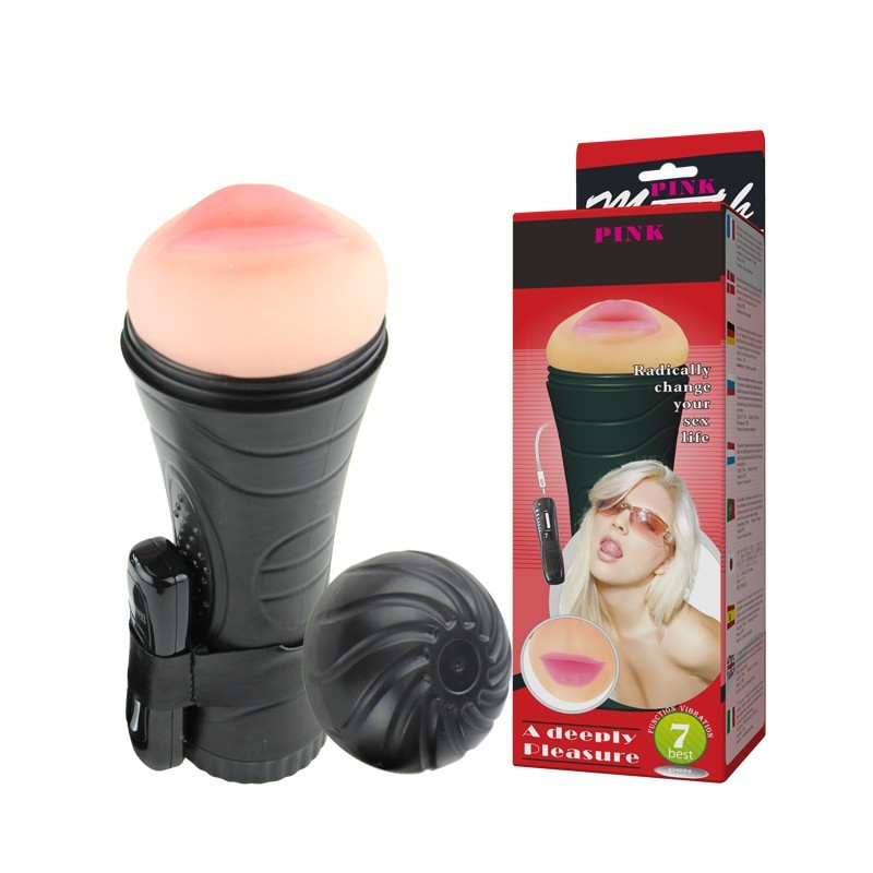 Мастурбатор ротик із вібрацією Baile Pink Mouth