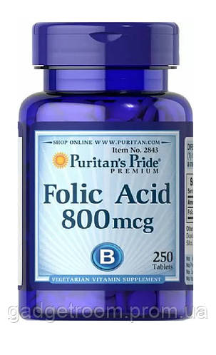 Купить Фолиевая кислота Puritans Pride Folic Acid 800 mcg 250 Tabs GR ...