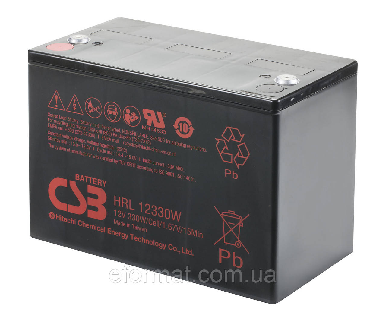 Акумуляторна батарея CSB HRL12330W, 12 V 100 Ah (308.7х168х210.6(220)
