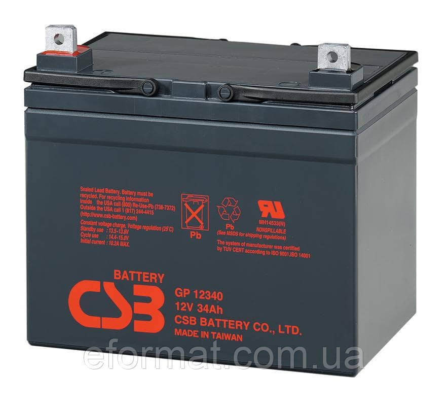 Акумуляторна батарея CSB GP12340, 12 V 34 Ah (195х130х155мм)