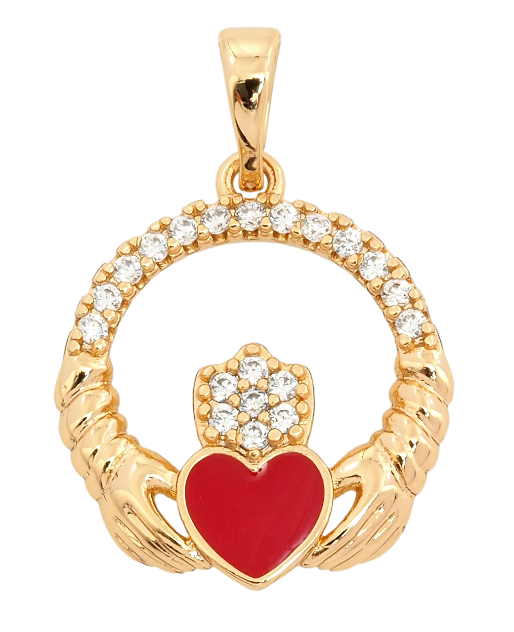 Кулон Xuping Позолота 18K "Червоне серце в руках" для ланцюжка до 5мм