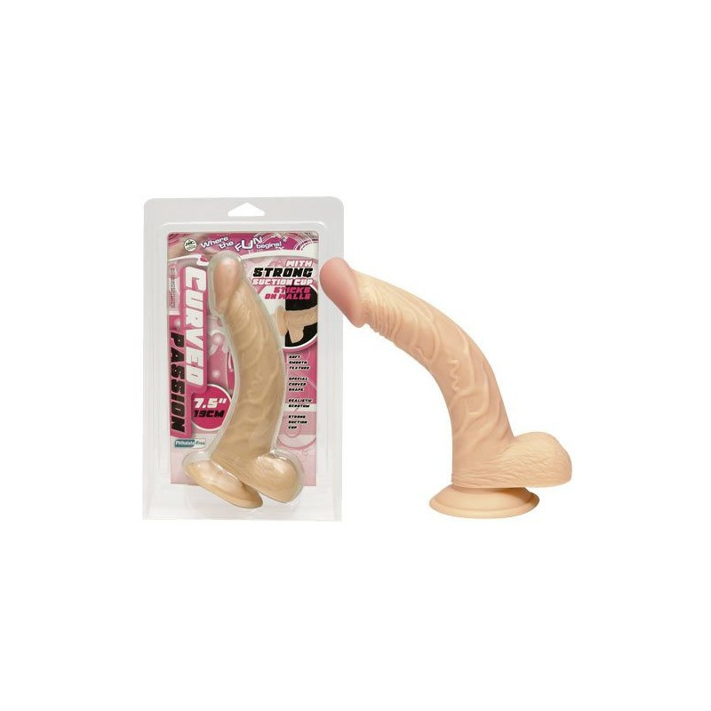 Вигнутий фаллос на присоску з мошок Curved Passion