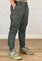 Армейские брюки рип-стоп на флисе олива для НГУ, ВСУ. Штаны тактические осень-зима хаки теплые