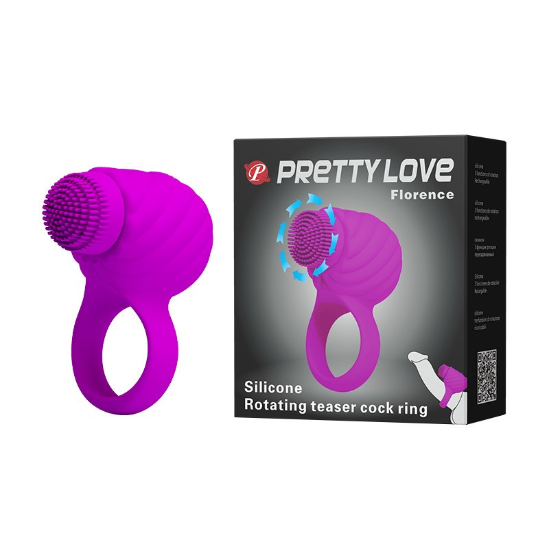 Ерекційне кільце з обертовою щіточкою Pretty Love Florence