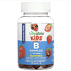 Lifeable, Дитячий комплекс групи B + вітамін C, натуральна полуниця, 60 жувальних таблеток