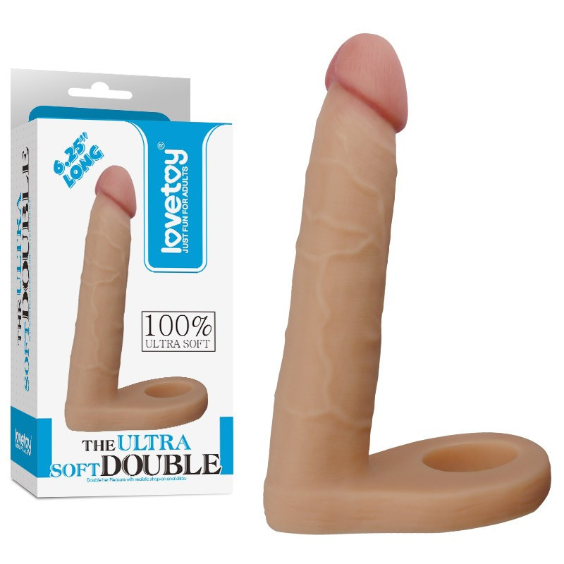 Анальний пеніс-насадка LoveToy Ultra Soft Double 6.25 long