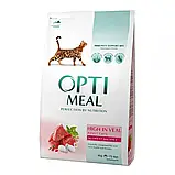 Optimeal (Оптиміл) НА ВАГУ сухий корм з телятиною для котів, фото 2