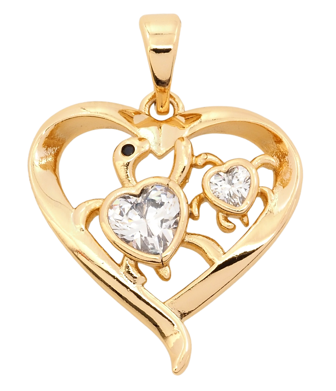 Кулон Xuping Позолота 18K "Серце з черепашками" для ланцюжка до 5мм