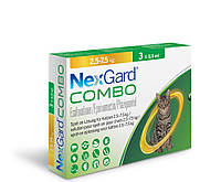 Нексгард Комбо NexGard Combo капли от глистов, блох, клещей для котов 2,5 - 7,5 кг, 3 пипетки