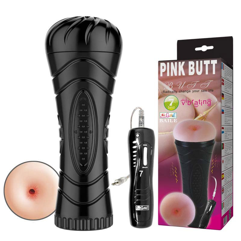 Чоловічий мастурбатор-анус із вібрацією в колбі Baile Pink Butt vibrating