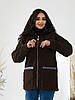 Жіноча куртка з еко-хутра, виготовлена з утепленої тканини Big Teddy, фото 3
