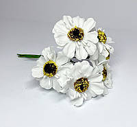 Мак польовий / ціна за букетик - 6 квіток / штучні квіти / білий
