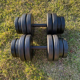 Гантелі збірні для дому та спортзалу Elitum 2х26кг із захисним АВС-покриттям і рифленими ручками