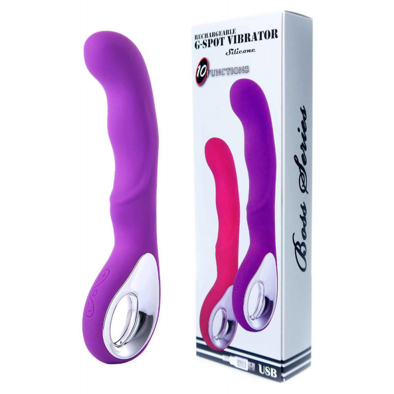 Вібратор анатомічний G-spot 10 functions USB Purple, BS2200055