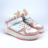 Білі з рожевим хайтопи для дівчинки Тм Apawwa