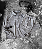 Мужской стильный комплект штаны и рубашка серого цвета