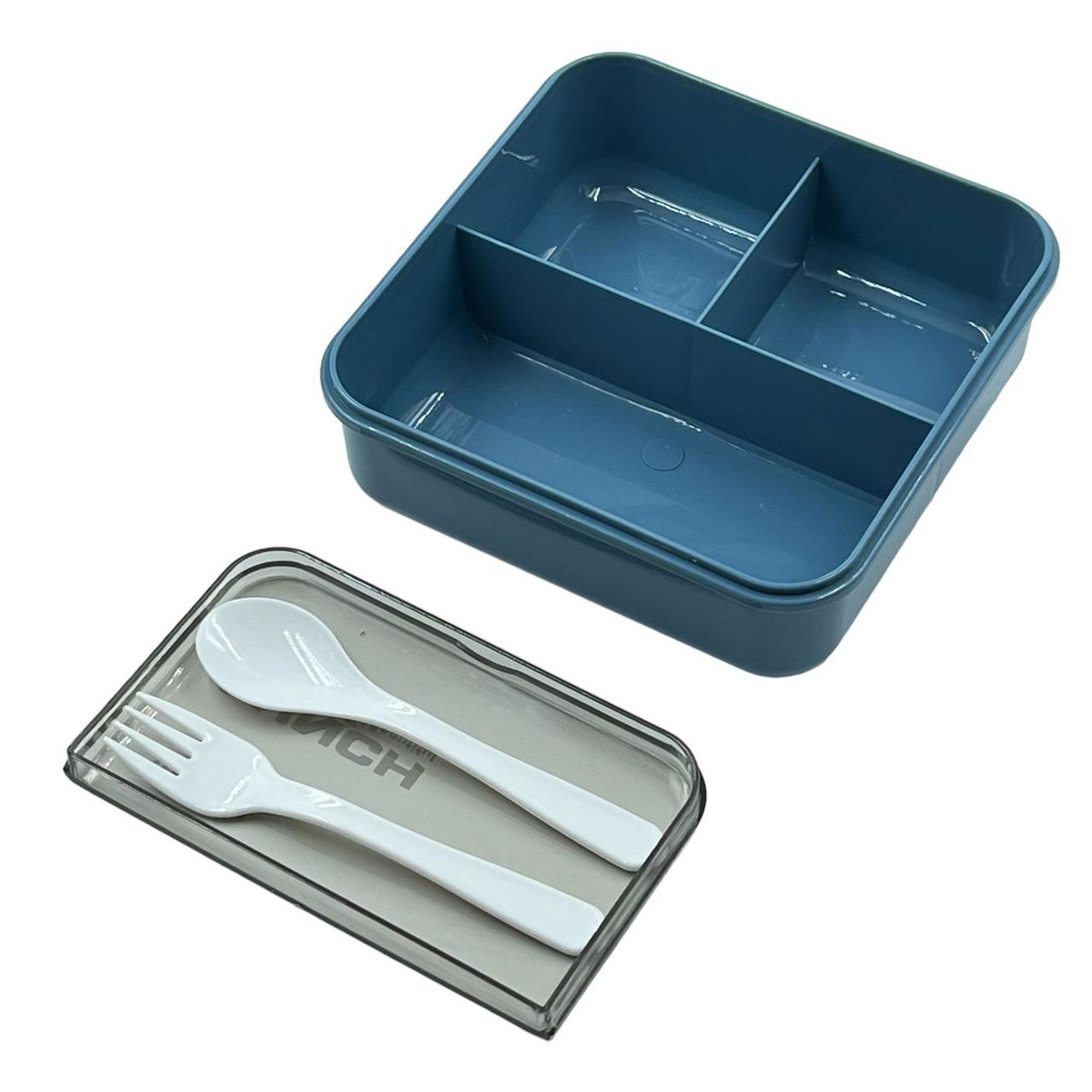 Пластиковый контейнер для еды, ланч-бокс для школы, судочек с приборами ...