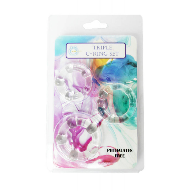 Набір ерекційних кілець Triple C-Ring Set Cristal
