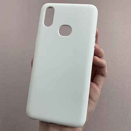 Чохол для Samsung Galaxy A10s силікон кейс чохол з мікрофіброю на телефон самсунг а10с білий r4e, фото 1