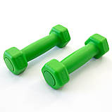 Килимок для йоги, фітнесу, спорту (йога мат, каремат) + гантелі для фітнесу 2шт по 0.5кг OSPORT Set 67 (n-0097) Сіро-салатовий, фото 5