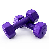 Набір для фітнесу 2в1 килимок для фітнесу та спорту (каремат) + гантелі 2шт по 1 кг OSPORT Set 2 (n-0033) Фіолетовий, фото 5
