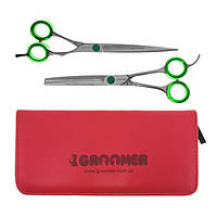 Комплект ножниц для стрижки животных Groomer Green Line Set 2