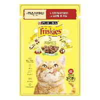 Корм для котов Friskies (Фрискис) с говядиной кусочки в соусе 85 г, Purina