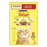 Корм для котів Friskies (Фріскіс) з яловичиною шматочки у соусі 85 г, Purina