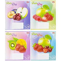 Зошит шкільний 12 аркушів клітинка "Фруктовий день" 3484